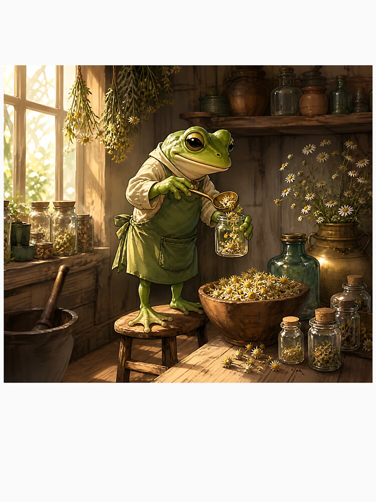 The Herbalist's Pantry - Cute Cottagecore Frog by bapupa