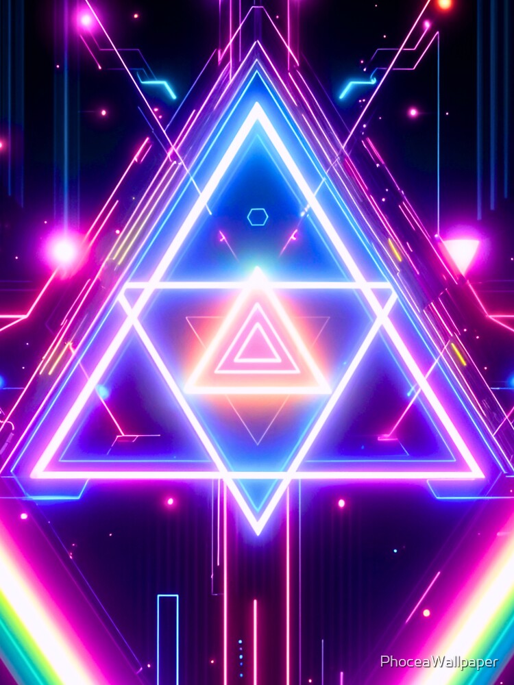 Geometric Neon Shapes by PhoceaWallpaper