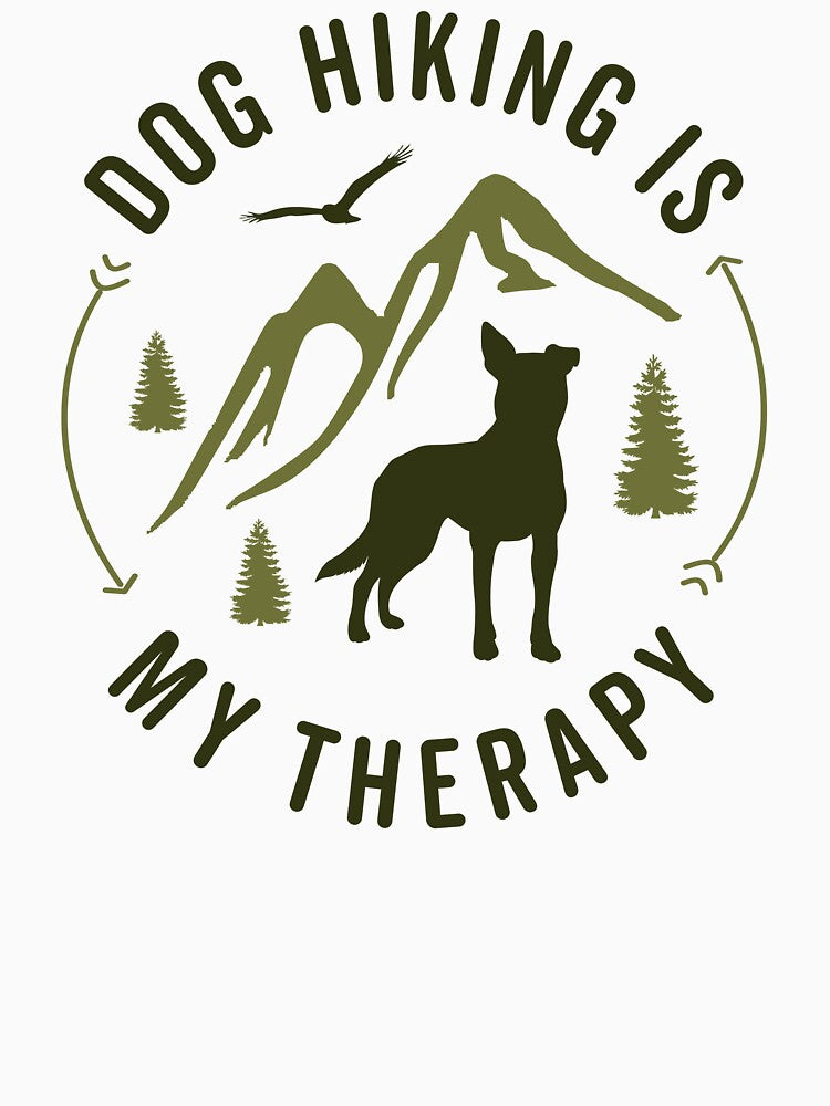 Dog Hiking is My Therapy | Minimalist Outdoor Mountain Adventure Dog by arlutai