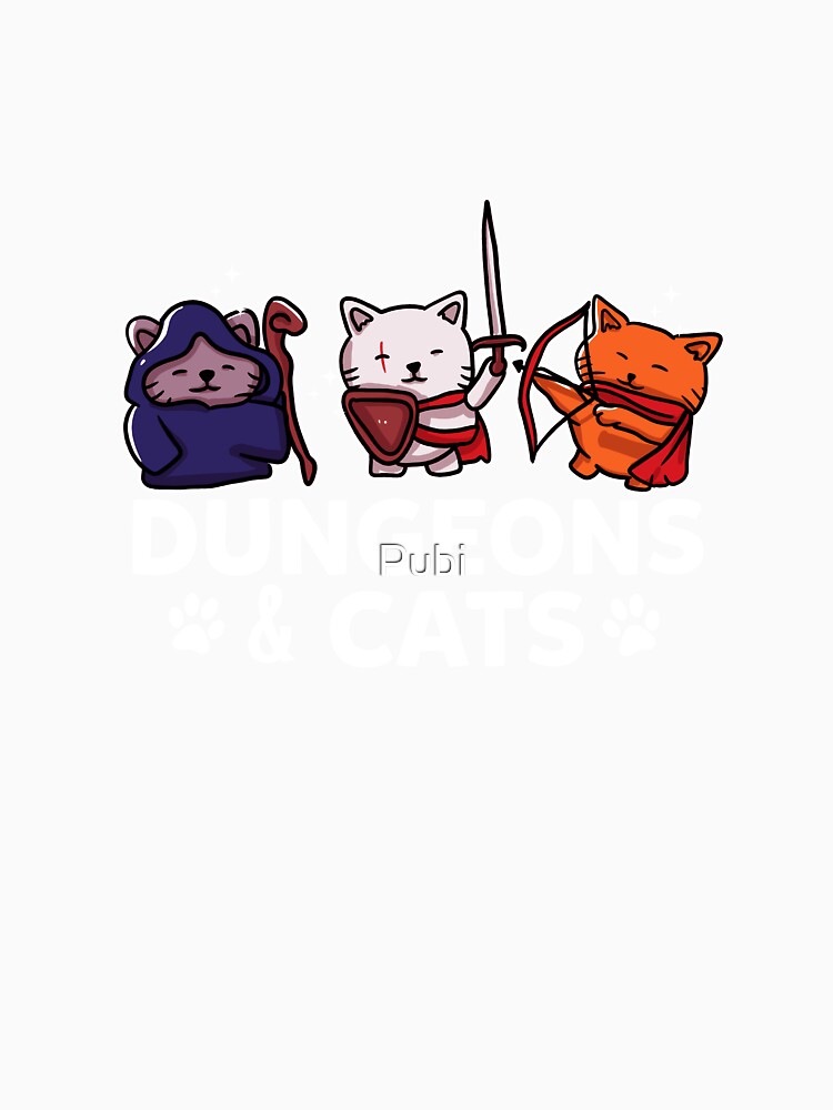 Dungeons & Cats Gamer Gaming Roleplay RPG Gift by Pubi