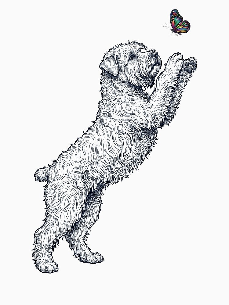 Vintage Soft Coated Wheaten Terrier with Butterfly Dog Mom Owner by TerryConnells