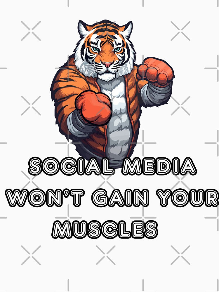 Gym Gains are not achieved by social media by BohoHaven09