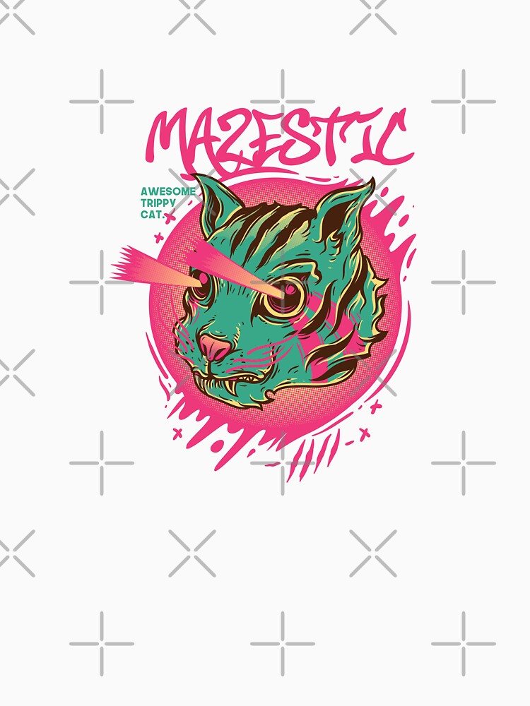 Mazestic Awesome Trippy Super power Cat Cats Retro with eye laser by activlifewear