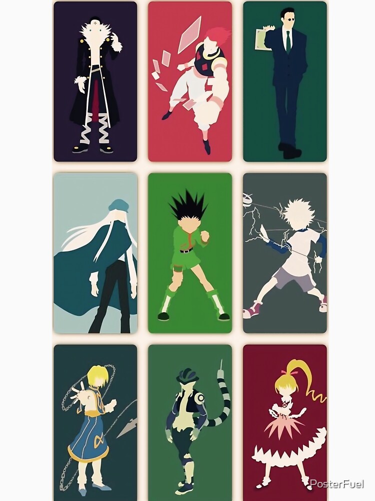 Minimalist Hunter Characters – Clean Anime Poster Design by PosterFuel