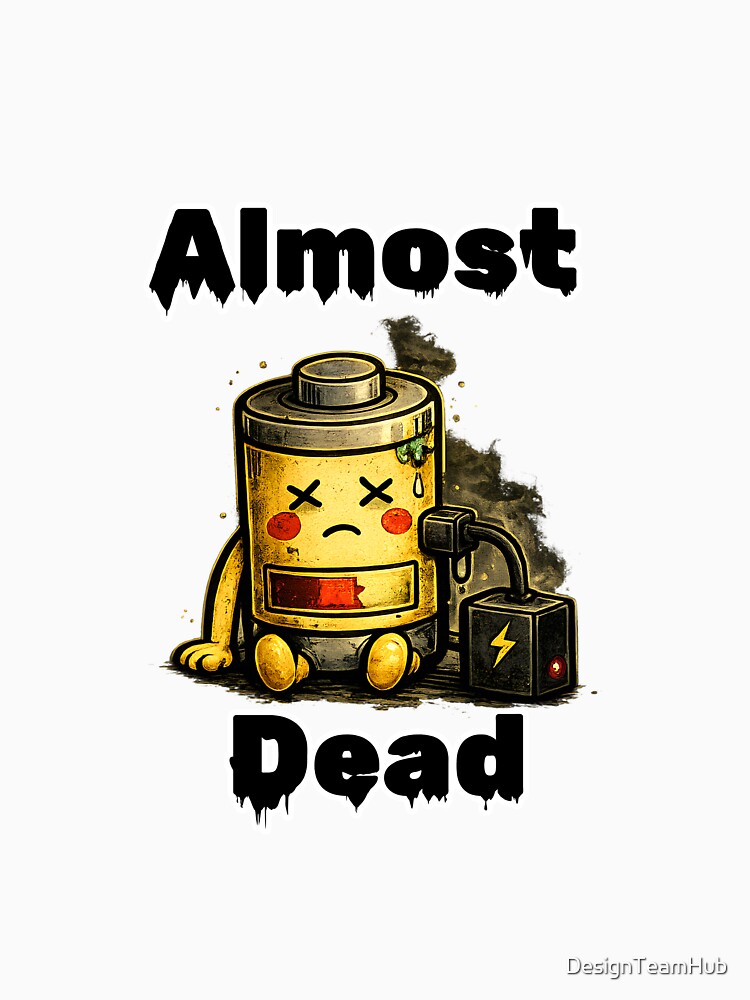 Social Battery Almost Dead Shirt – Low Energy Funny Introvert Aesthetic Tee by DesignTeamHub