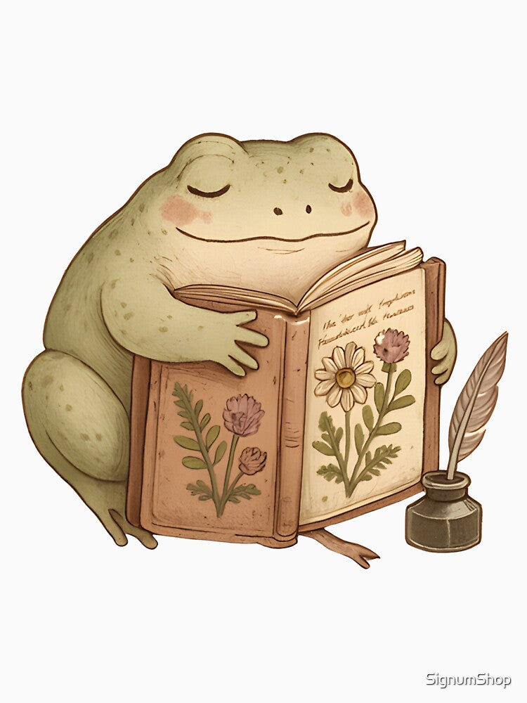 Cottagecore Frog with Pressed Flower Journal by SignumShop