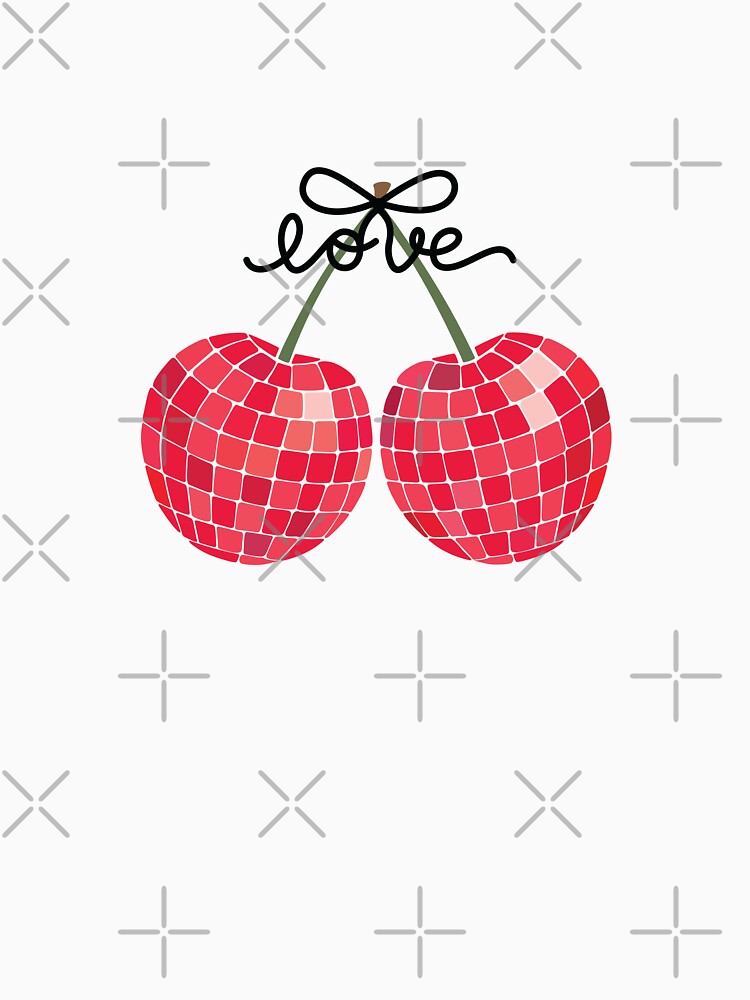 Disco Cherry Mosaic Pattern – Retro Fruit Art by station-one
