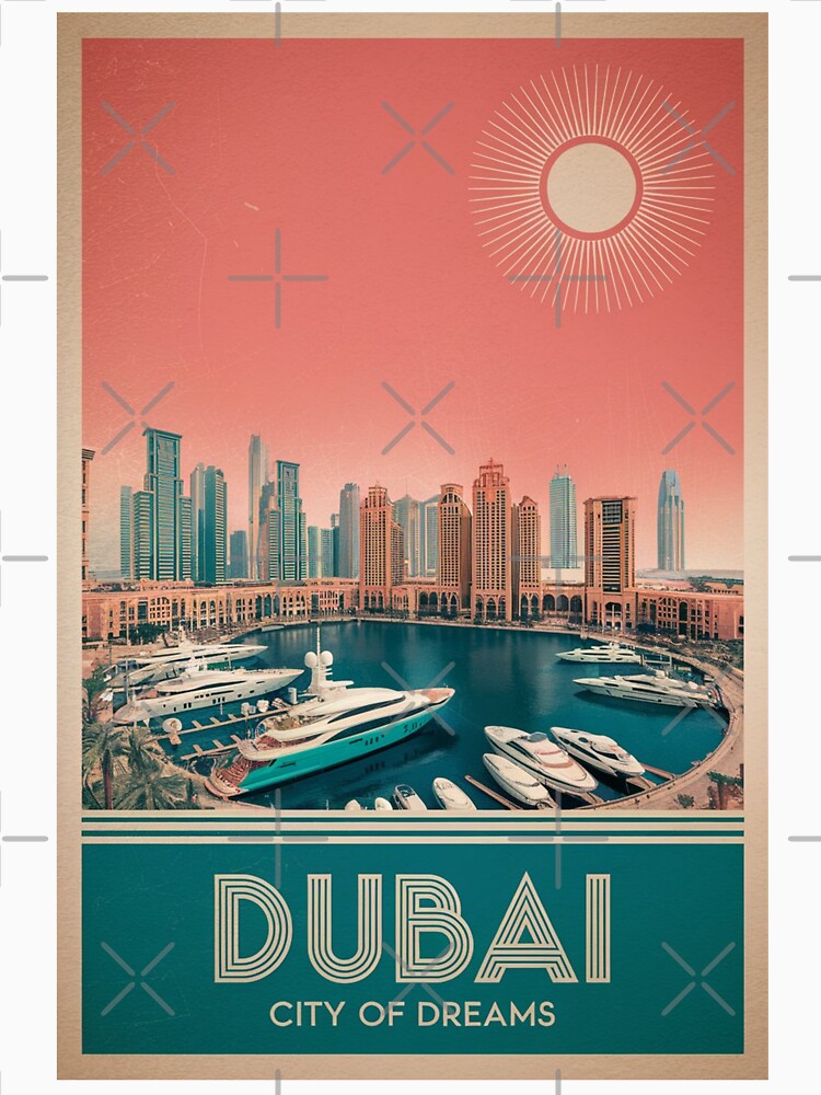 Dubai Vintage Travel Poster by TravelerRat