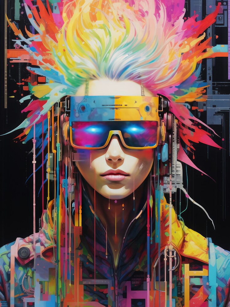 The Netrunner - Cyberpunk Art | Anime Retro Aesthetic by AeonAcademy