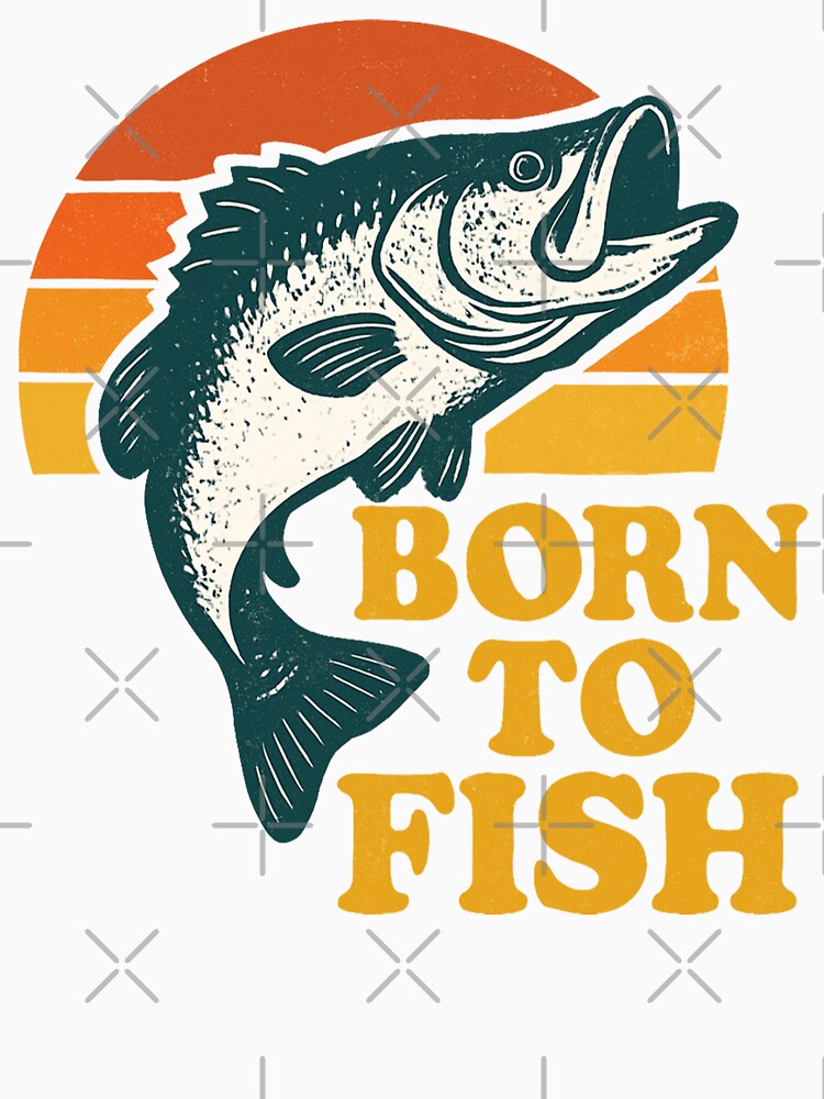 Born To Fish – Vintage Sunset Angler Fishing Lover Retro Outdoor Design by SaDesign99
