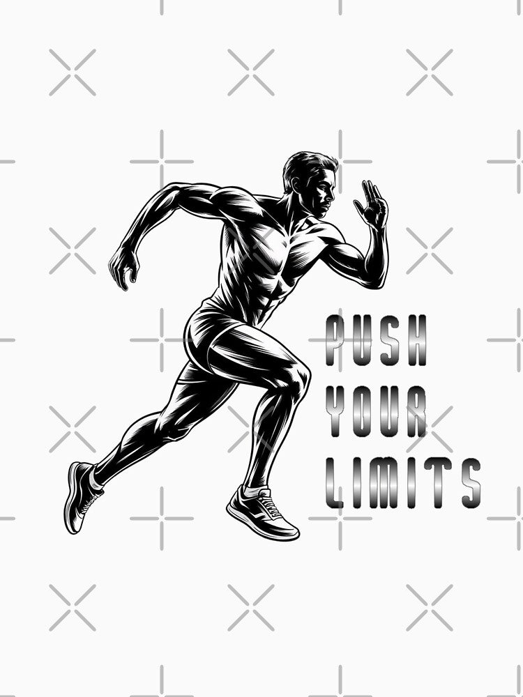 Dynamic Runner "Push Your Limits" Motivational Quotes for Athletes by NewAspect