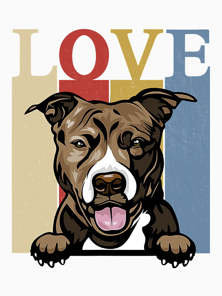 I Love My Pitbull Vintage Retro Dog Mom Dad Pet Lover by JeffreyShultz