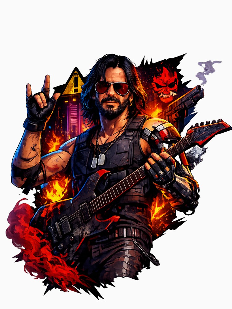 Cyberpunk Rockerboy – Neon Rebel Guitar Warrior (Johnny Silverhand Inspired) by HIGHSQUARE