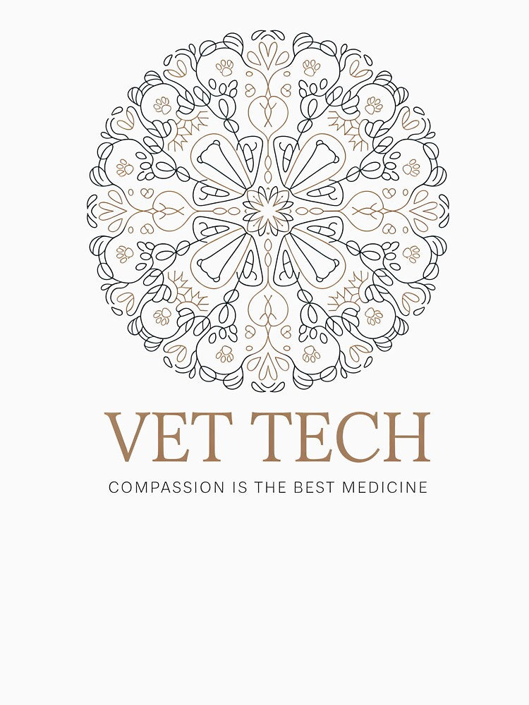 Vet Tech Mandala Compassion Is The Best Medicine — Premium Fine Line Art Veterinary Technician Gift Shirt by CottonFirst