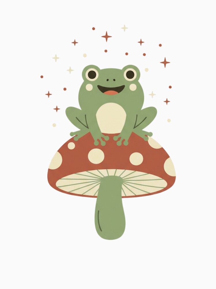 Whimsical Frog on Mushroom by YasmaShop
