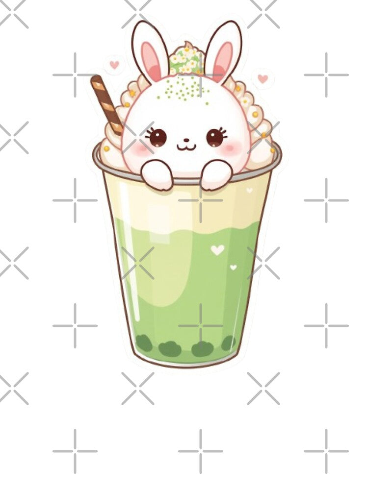 Cute Matcha Bunny Kawaii Sticker | Cozy Matcha Lover Gift by Stylestickers55
