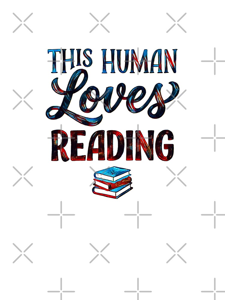 This Human Loves Reading Vintage Bookworm Typography Art by Dream Weave Studio