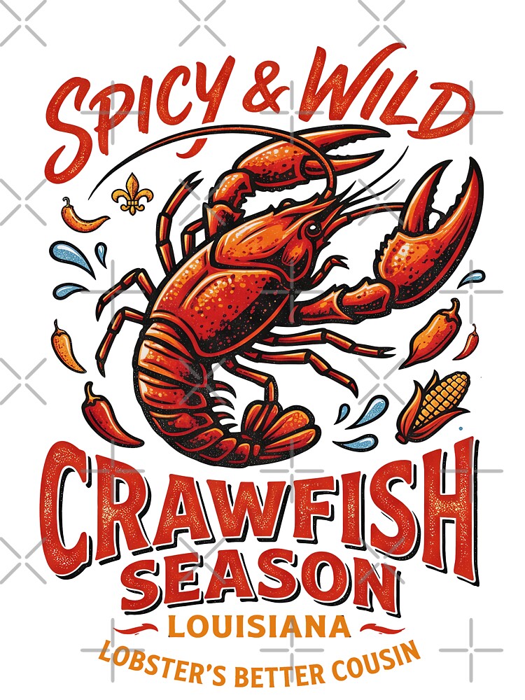 Spicy and Wild Louisiana Crawfish Season Lobster by TeeARTHY