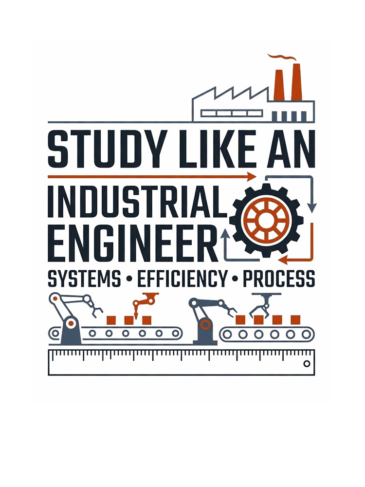 Study Like an Industrial Engineer | Systems Engineering Student Gift T-Shirt by Amr Darwish Graphic designer