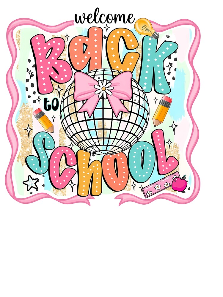 Retro Back To School Disco Bow Kids Teacher by KroghDs