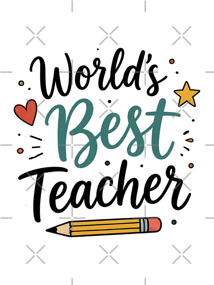 World's Best Teacher - Cute Hand Lettered Teacher Appreciation Back to School Gift Shirt by MAPDDesigns