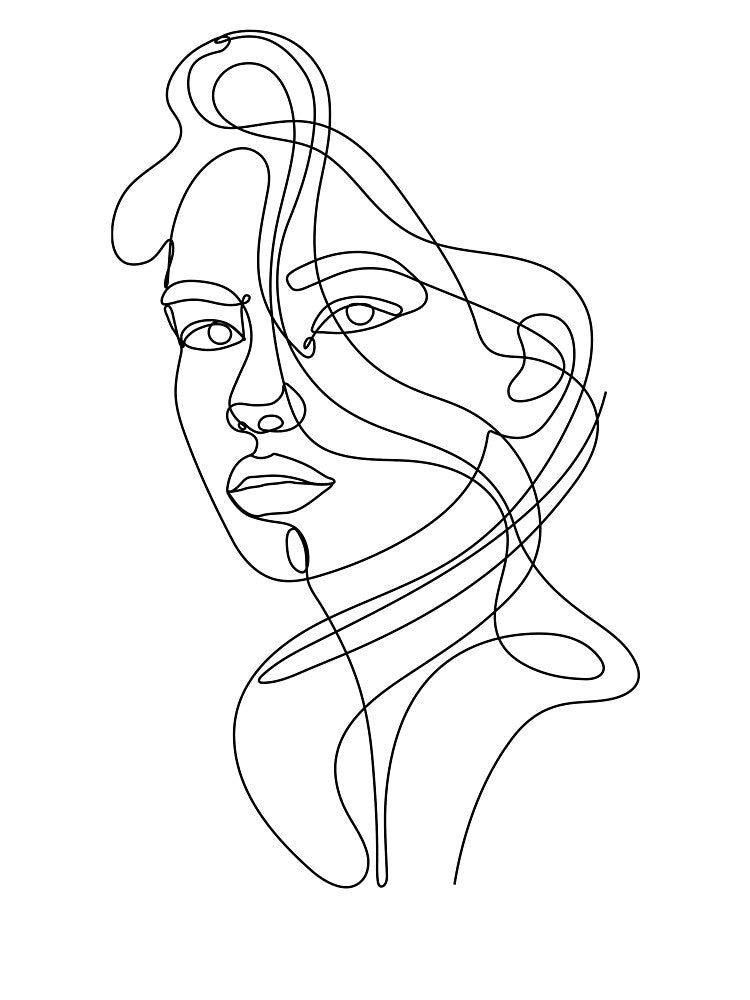 Just A Line - Woman Face - Statuesque Woman by altandesign