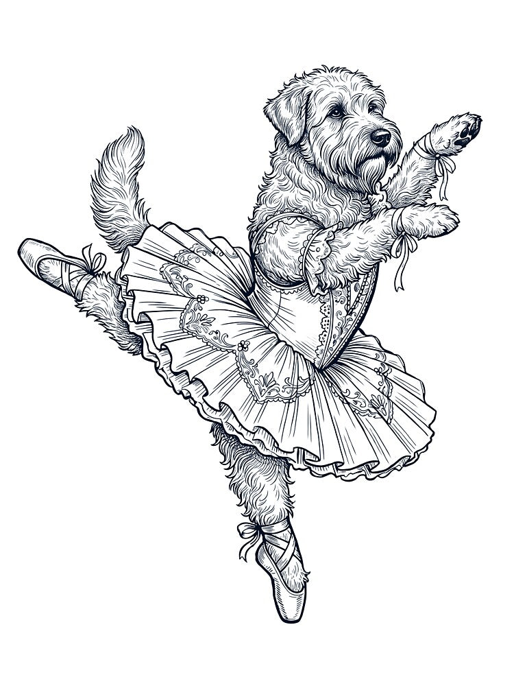 Vintage Soft Coated Wheaten Terrier Ballet Dancer Ballerina Dog Lover by dian-rody-crest