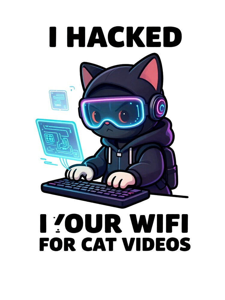 Funny Hacker Cat - I Hacked Your Wifi For Cat Videos by GoldenPaw Society