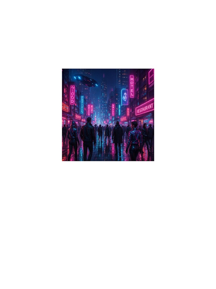 Cyberpunk Neon Cityscape – Futuristic Sci‑Fi Night Street Art by ZolaDesings