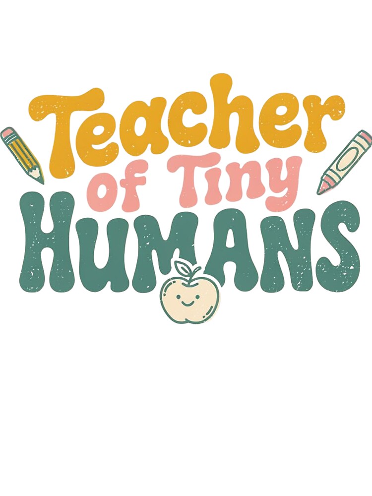 Teacher of Tiny Humans Funny Retro Teacher Back to School Shirt by Fanous