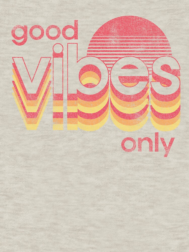 Good Vibes Only Retro Sunset Typography by The secret storage room