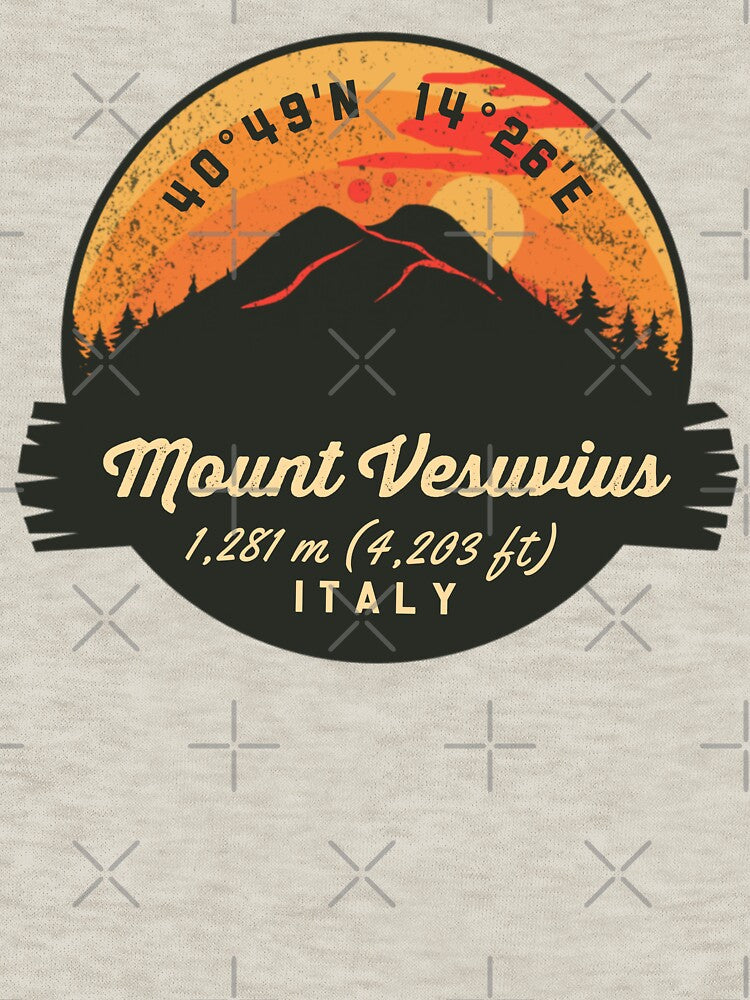 Mount Vesuvius Italy Volcano Souvenirs Badge by mountainfad