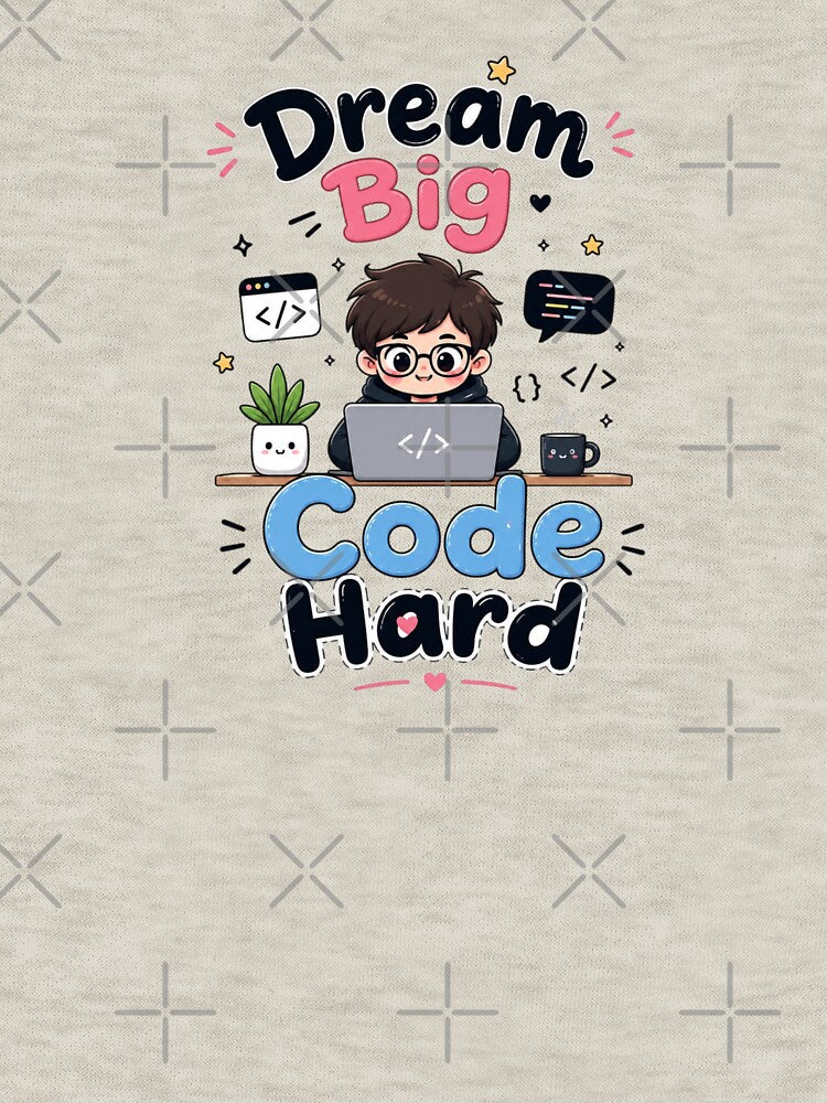 Dream Big Code Hard Cute Programmer Kawaii Motivational Coding Quote Sticker Engineer Sticker by Sanika arts