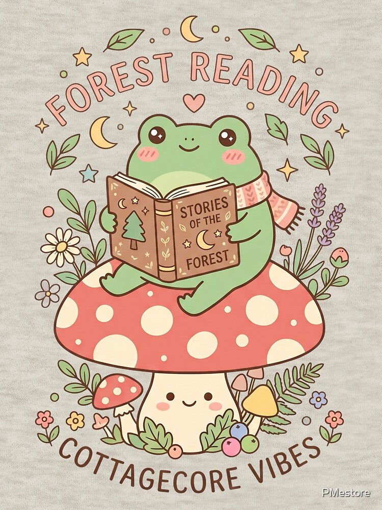 Bookworm Frog – Cottagecore Frog Reader by PMestore