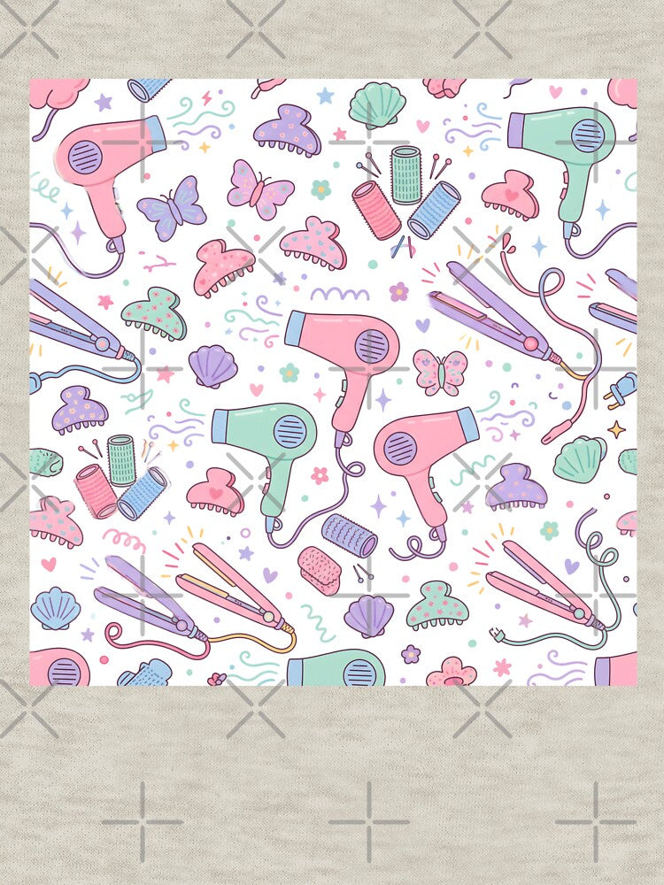 Cute Pastel Hair Care Tools Seamless Pattern by SplashTastic