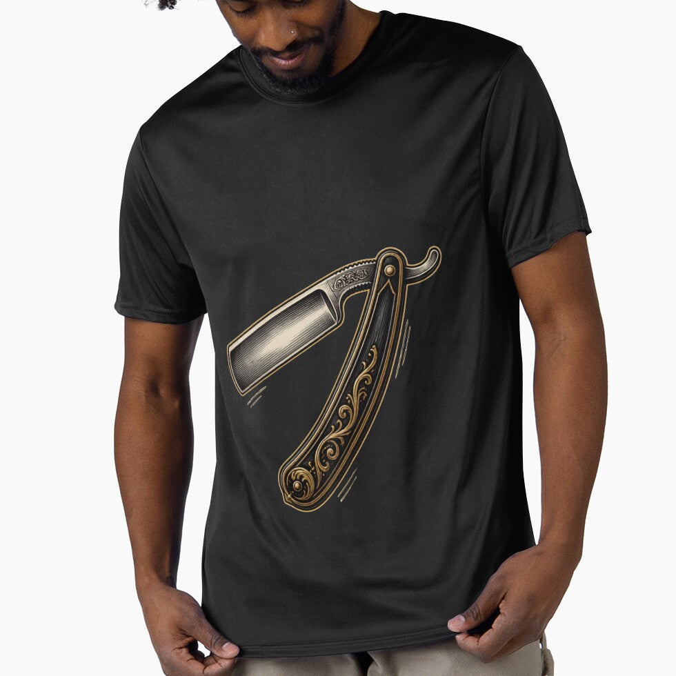 Ornate Straight Razor Minimalist Vintage Barber Art by Barber MD Culture