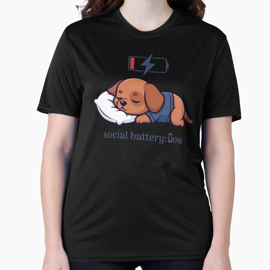 Social Battery Low - Cute Puppy by CyrilloArt