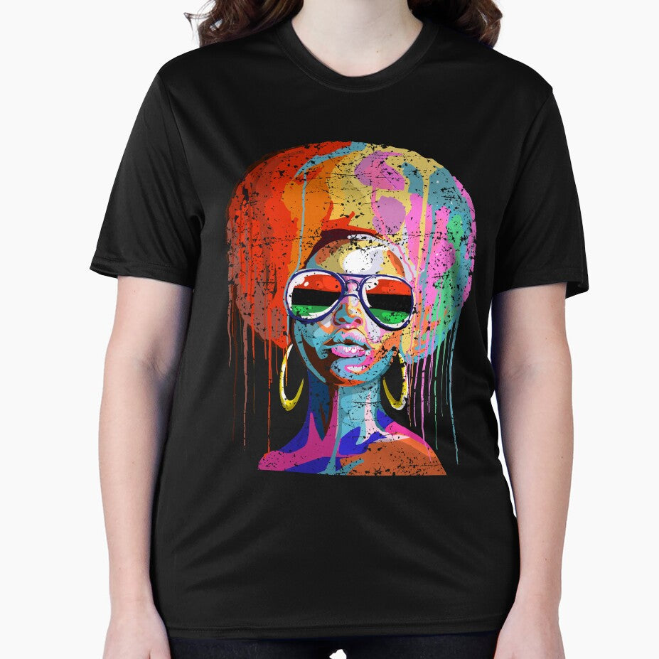 Afro soul black woman in multicolour by mermaidselina