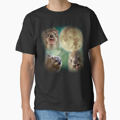 90s Vintage Retro Hyraxes Moon Meme by MemishDesign
