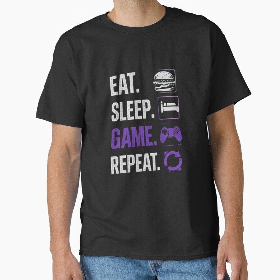 Eat Sleep Game Repeat Shirt – Gamer Lifestyle by zenithviv