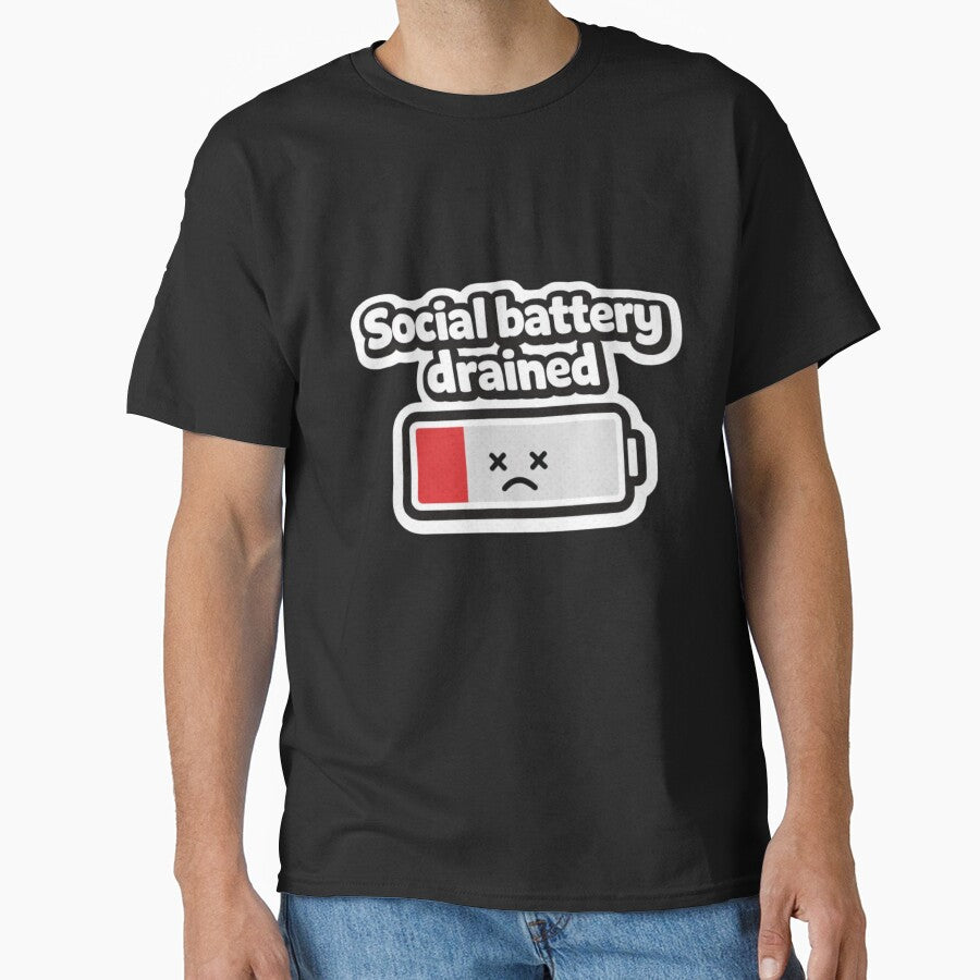 Social Battery Drained Sticker | Introvert Meme | Funny Low Energy Social Humor. by Amr Darwish Graphic designer
