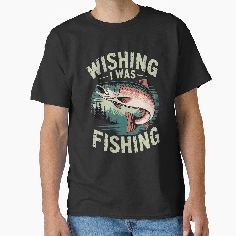 Wishing I Was Fishing - Fisherman Fish Lover Angling by InspiredFoul