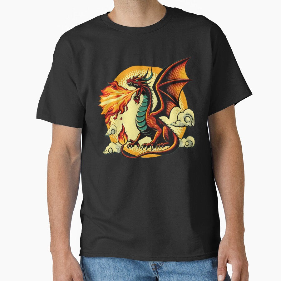 vintage  Fiery Outburst dragon breathing fire by Expressions-Sel