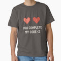 You Complete My Code – Nerdy pixel heart love quote for programmers by Killerkarpfen