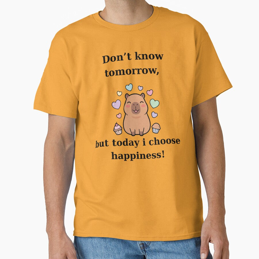 Cute Capybara Today I Choose Happiness Design by TheFrameVault