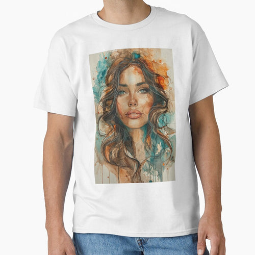 Abstract Portrait of young woman with flowers by SparroCreative