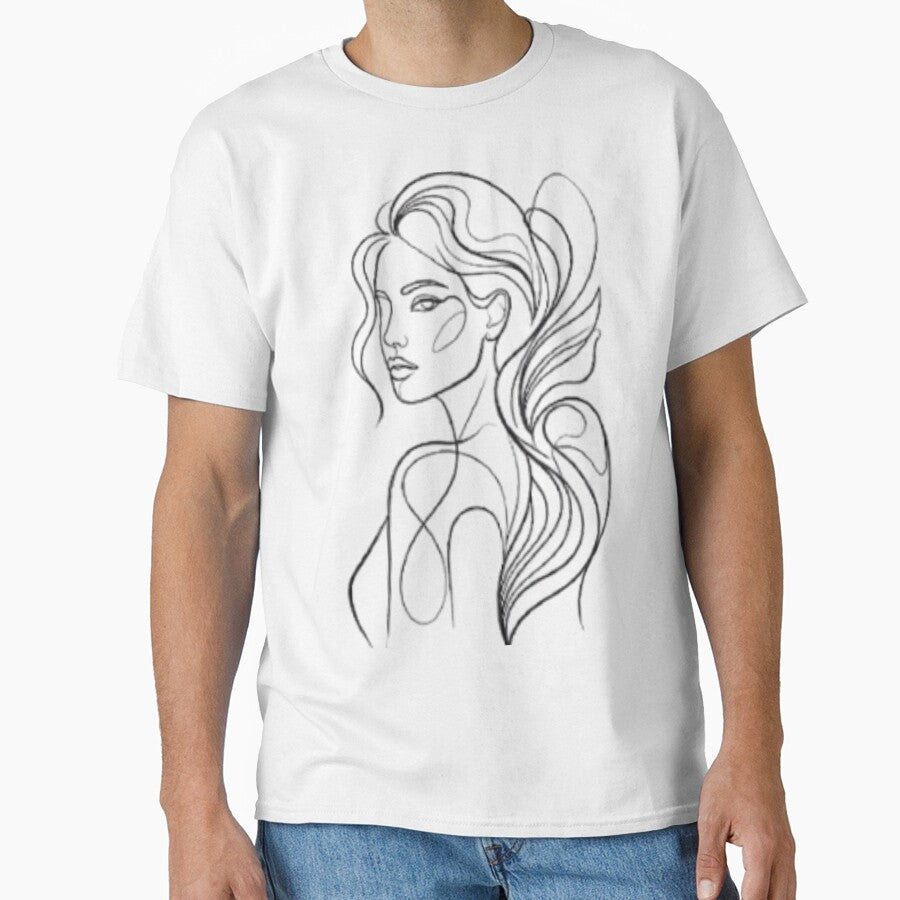 Minimalist Woman One Line Art Aesthetic Portrait by NİVORA STORE