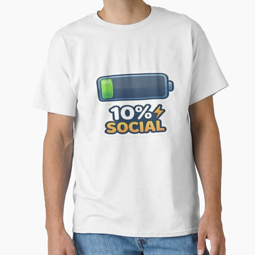 10% Social Battery Sticker – Low Energy Introvert Funny Design by Velora Design