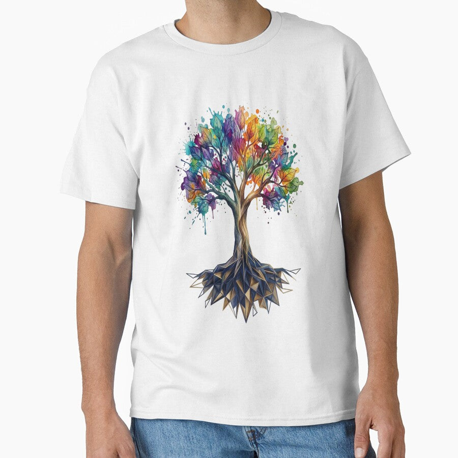 Cosmic Tree of Life - Psychedelic Watercolor & Sacred Geometry Art by moses10