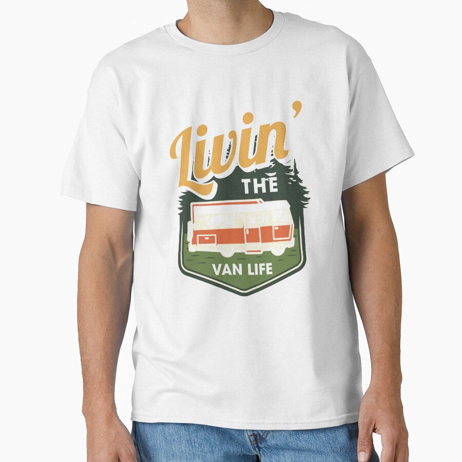 Funny Retro Camping Livin That Van Life by King of Colored Stickers